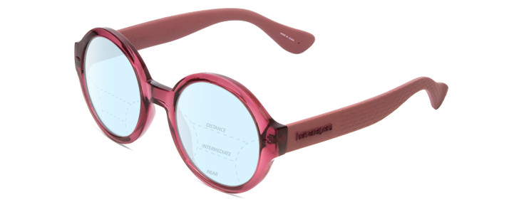 Havaianas FLORIPA/M Lady Round Progressive Blue Light Glasses Violet Purple 51mm