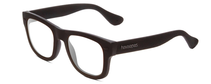 Profile View of Havaianas PARATY/M Designer Reading Eye Glasses in Matte Black Unisex Classic Full Rim Acetate 50 mm