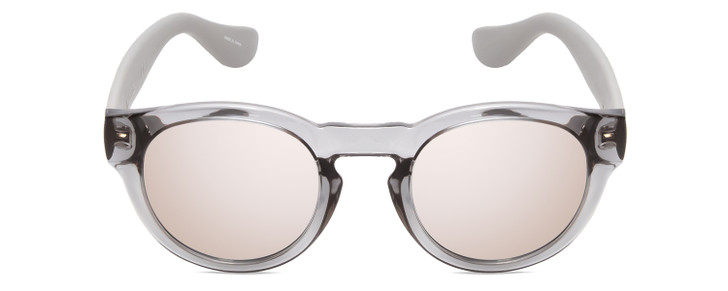 Front View of Havaianas TRANCOSO/M Round Sunglasses Crystal Silver Grey & Platinum Mirror 49mm
