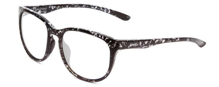 Profile View of Smith Optics Lake Shasta Designer Single Vision Prescription Rx Eyeglasses in Black Marble Tortoise Unisex Cateye Full Rim Acetate 56 mm