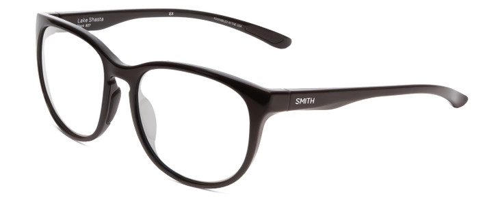 Profile View of Smith Optics Lake Shasta Designer Bi-Focal Prescription Rx Eyeglasses in Gloss Black Unisex Cateye Full Rim Acetate 56 mm