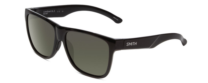 Smith Lowdown Xl 2 Unisex Designer Sunglasses Gloss Black & Gray Green Lens 60mm