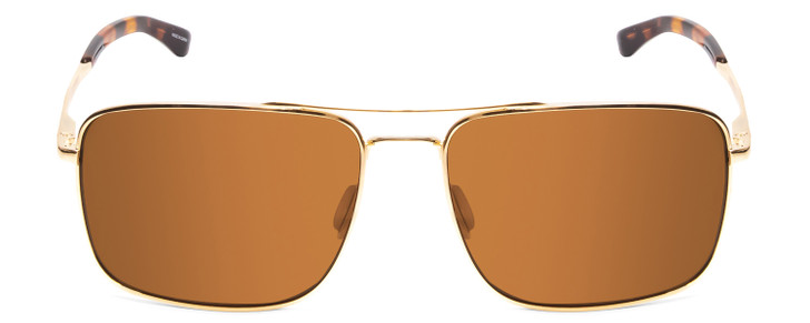 Front View of Smith Outcome Aviator Sunglasses in Gold Tortoise/ChromaPop Polarized Brown 59mm