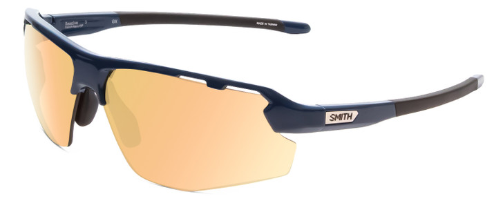 Smith Resolve Semi-Rimless Sunglasses Navy Blue w/CP Rose Gold Mirror&Clear 70mm