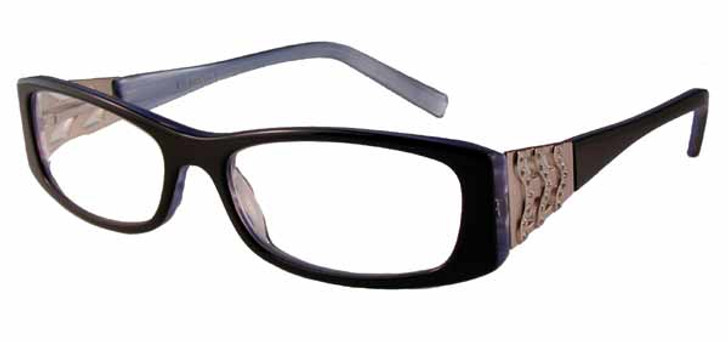 Calabria 825 Dazzles Crystals Eyeglasses in Black :: Custom Left & Right