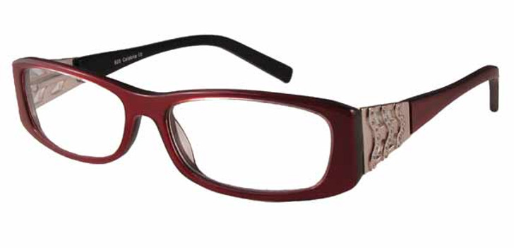 Calabria 825 Dazzles Crystals Eyeglasses in Red :: Custom Left & Right