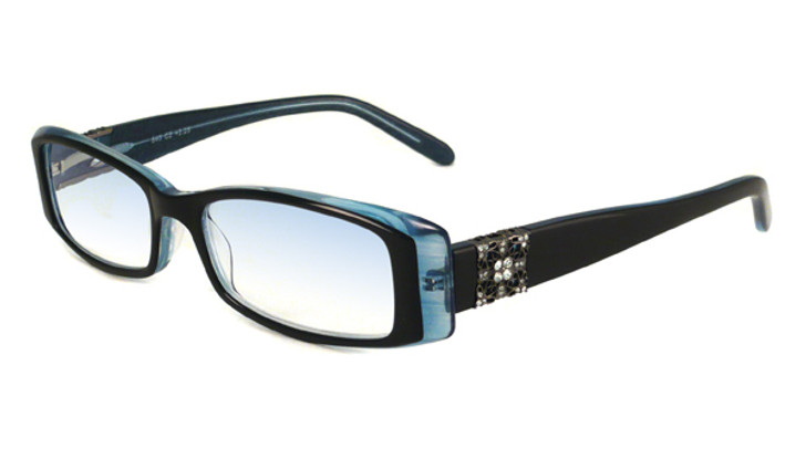 Calabria 840 Dazzles Crystals Eyeglasses in Blue :: Custom Left & Right