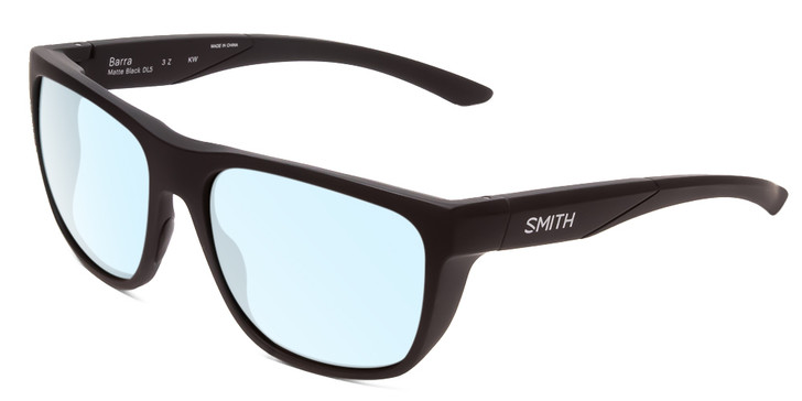 Profile View of Smith Optics Barra Designer Blue Light Blocking Eyeglasses in Matte Black Unisex Classic Full Rim Acetate 59 mm