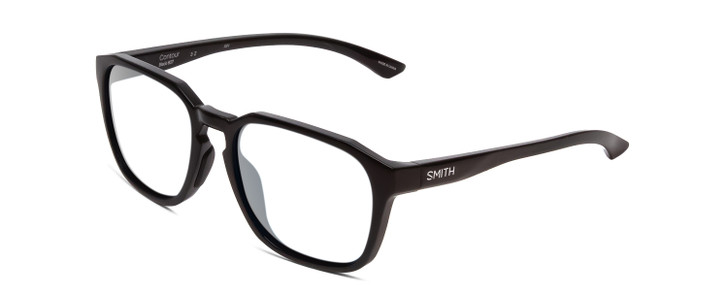 Profile View of Smith Optics Contour Designer Reading Eye Glasses with Custom Cut Powered Lenses in Gloss Black Unisex Square Full Rim Acetate 56 mm