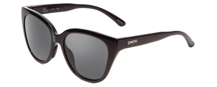 Profile View of Smith Optic Era Women Cateye Designer Sunglasses Gloss Black/Polarized Gray 55mm