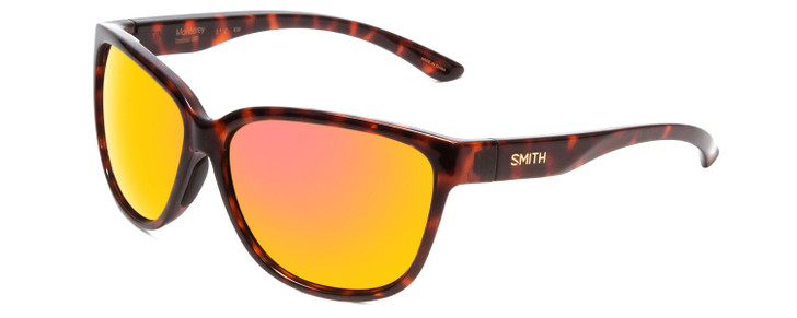 Profile View of Smith Monterey Cateye Sunglasses in Tortoise/CP Polarized Rose Gold Mirror 58 mm
