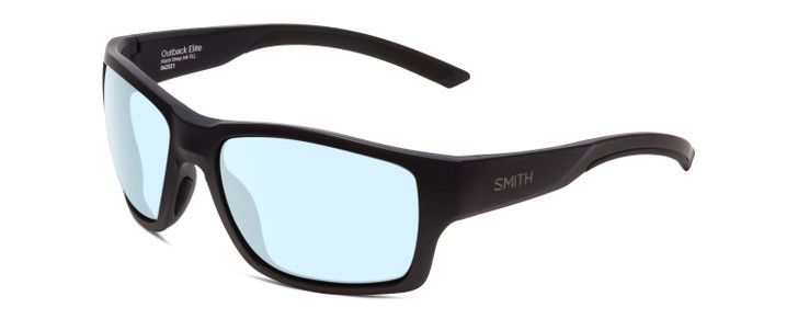 Profile View of Smith Optics Outback Elite Designer Blue Light Blocking Eyeglasses in Matte Deep Ink Navy Blue Cobalt Unisex Square Full Rim Acetate 59 mm