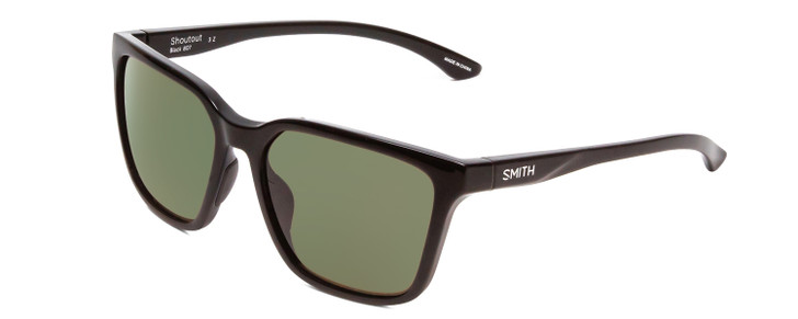 Smith Optic Shoutout Retro Sunglasses Gloss Black/ChromaPop Polarized Gray Green