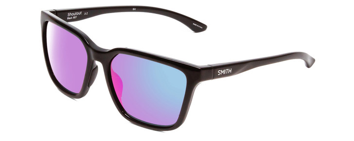Smith Shoutout Retro Sunglasses Black / ChromaPop Polarized Violet Purple Mirror