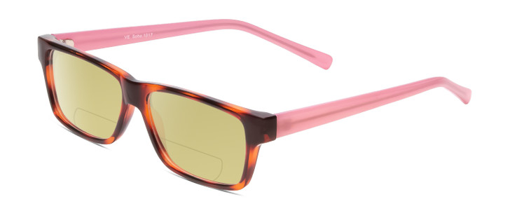 SOHO 1017 Lady Polarized BIFOCAL Sunglass Amber Brown Tortoise/Crystal Pink 52mm
