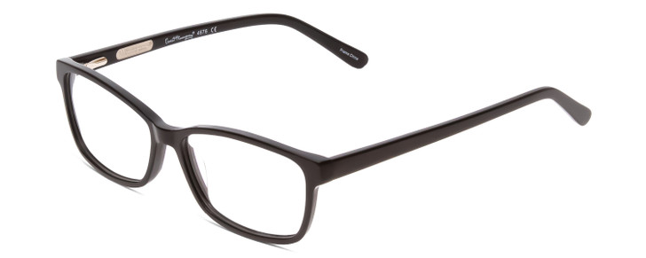 Profile View of Ernest Hemingway H4676 Women Cateye Acetate Designer Eyeglasses Gloss Black 53mm