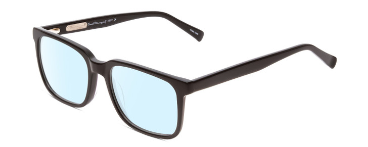 Profile View of Ernest Hemingway H4697 Designer Blue Light Blocking Eyeglasses in Gloss Black Unisex Square Full Rim Acetate 53 mm