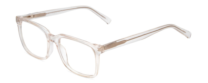 Profile View of Ernest Hemingway H4697 Designer Reading Eye Glasses with Custom Cut Powered Lenses in Gloss Crystal Clear Unisex Square Full Rim Acetate 53 mm