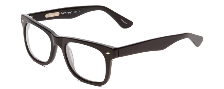 Profile View of Ernest Hemingway H4721 Designer Reading Eye Glasses in Gloss Black Silver Studs  Unisex Cateye Full Rim Acetate 50 mm