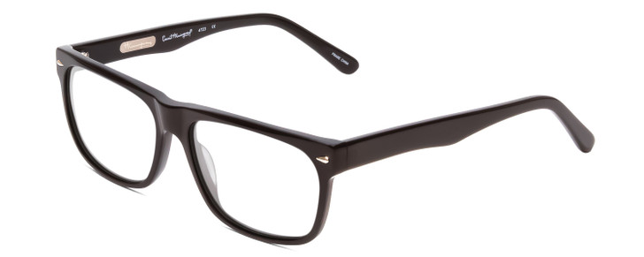 Profile View of Ernest Hemingway H4723 Designer Single Vision Prescription Rx Eyeglasses in Gloss Black Silver Studs  Unisex Cateye Full Rim Acetate 57 mm