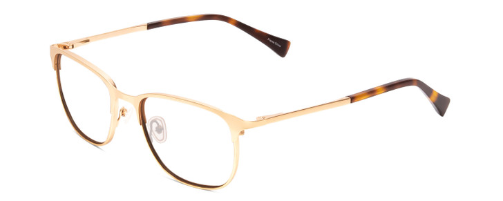 Profile View of Ernest Hemingway H4731 Designer Single Vision Prescription Rx Eyeglasses in Matte Metallic Gold Unisex Cateye Full Rim Metal 52 mm