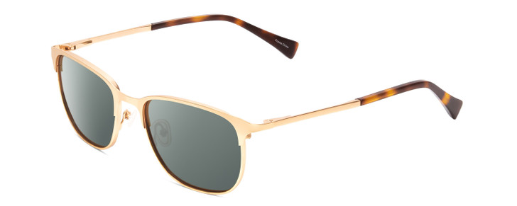 Profile View of Ernest Hemingway H4731 Designer Polarized Sunglasses with Custom Cut Smoke Grey Lenses in Matte Metallic Gold Unisex Cateye Full Rim Metal 52 mm