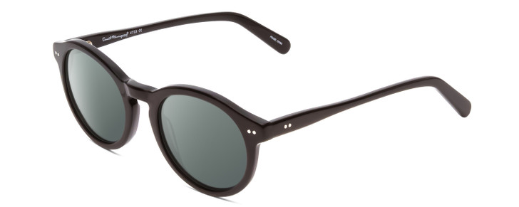 Profile View of Ernest Hemingway H4733 Designer Polarized Sunglasses with Custom Cut Smoke Grey Lenses in Gloss Black Unisex Cateye Full Rim Acetate 49 mm