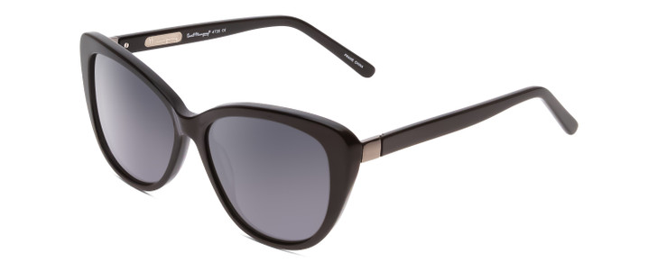 Profile View of Ernest Hemingway H4735 Ladies Cateye Designer Sunglasses in Black&Blue/Grey 54mm