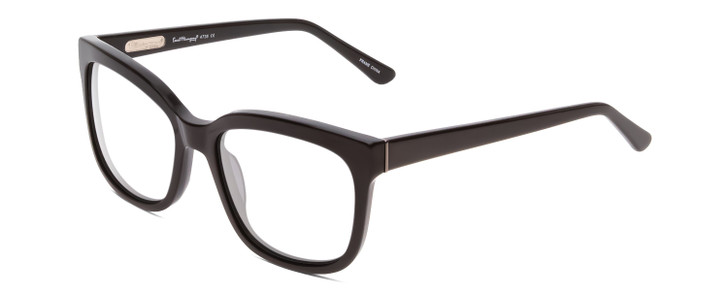 Profile View of Ernest Hemingway H4736 Designer Reading Eye Glasses with Custom Cut Powered Lenses in Gloss Black Unisex Cateye Full Rim Acetate 53 mm