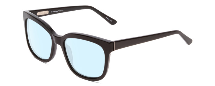 Profile View of Ernest Hemingway H4736 Designer Blue Light Blocking Eyeglasses in Gloss Black Unisex Cateye Full Rim Acetate 53 mm