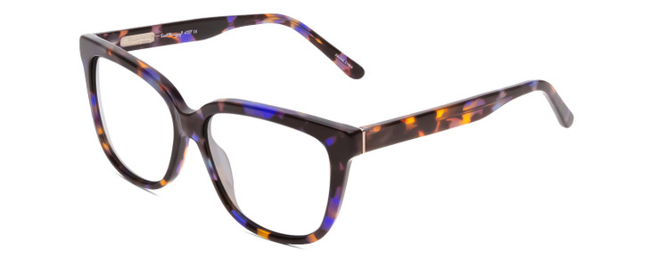 Profile View of Ernest Hemingway H4737 Designer Single Vision Prescription Rx Eyeglasses in Gloss Blue Amber Brown Violet Tortoise Glitter Unisex Cateye Full Rim Acetate 55 mm