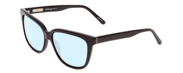 Profile View of Ernest Hemingway H4737 Designer Blue Light Blocking Eyeglasses in Gloss Black Unisex Cateye Full Rim Acetate 55 mm