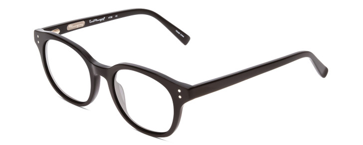 Profile View of Ernest Hemingway H4739 Designer Reading Eye Glasses with Custom Cut Powered Lenses in Gloss Black Unisex Cateye Full Rim Acetate 53 mm