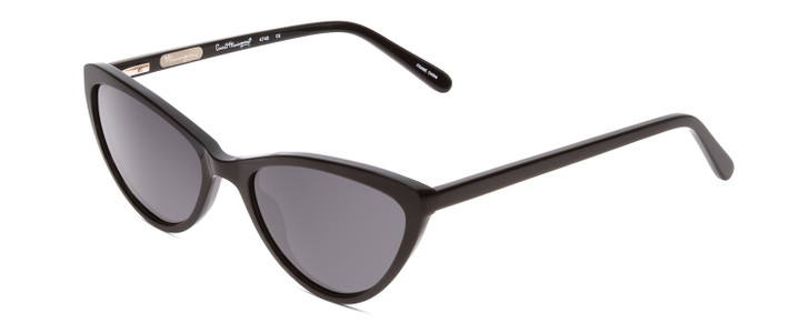 Profile View of Ernest Hemingway H4740 Ladies Cateye Designer Sunglasses in Black&Blue/Grey 56mm