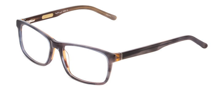 Profile View of Ernest Hemingway H4806 Designer Single Vision Prescription Rx Eyeglasses in Grey Blue/Auburn Brown Layered Mist Unisex Rectangle Full Rim Acetate 56 mm