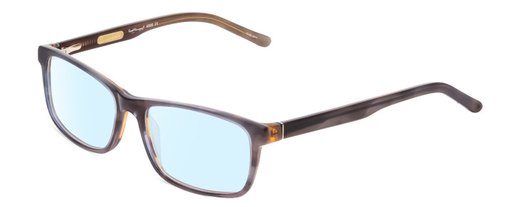 Profile View of Ernest Hemingway H4806 Designer Blue Light Blocking Eyeglasses in Grey Blue/Auburn Brown Layered Mist Unisex Rectangle Full Rim Acetate 56 mm