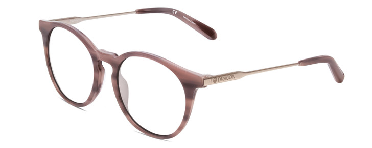 Profile View of Dragon Alliance DR520S LL HYPE Designer Reading Eye Glasses in Blush Wood Pink Marble Unisex Classic Full Rim Acetate 51 mm