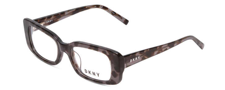 Profile View of DKNY DK5020 Women Rectangle Designer Reading Glasses in Black Blue Tortoise 50mm