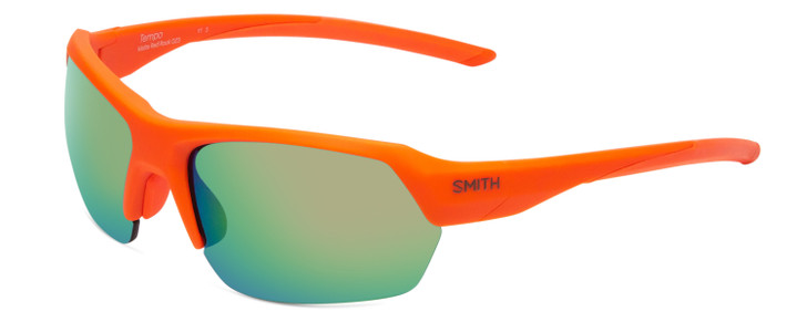 Smith Optics Tempo Unisex Wrap Sunglasses in Matte Red Rock/Polarized Green 62mm