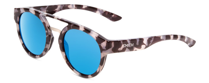Profile View of Smith Optic Range Lady Sunglasses Grey Brown Tortoise/Blue Chromapop Mirror 50mm