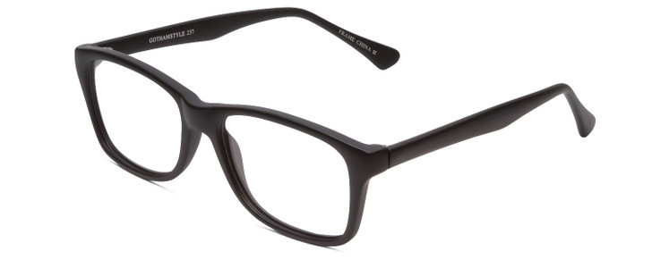 Profile View of Gotham Style 237 Designer Progressive Lens Prescription Rx Eyeglasses in Matte Black Unisex Classic Full Rim Acetate 55 mm