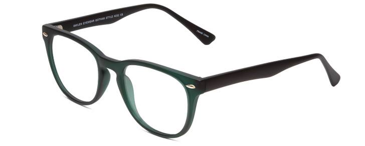 Profile View of Gotham Style 252 Unisex Round Designer Reading Glasses Matte Emerald Green 52 mm