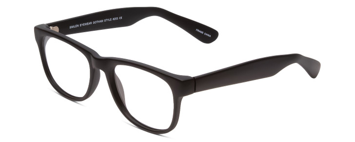 Profile View of Gotham 253 Unisex Classic Full Rim Designer Reading Glasses in Matte Black 52 mm