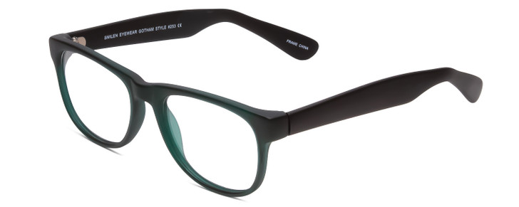 Profile View of Gotham 253 Unisex Classic Designer Reading Glasses in Matte Emerald Green 52 mm