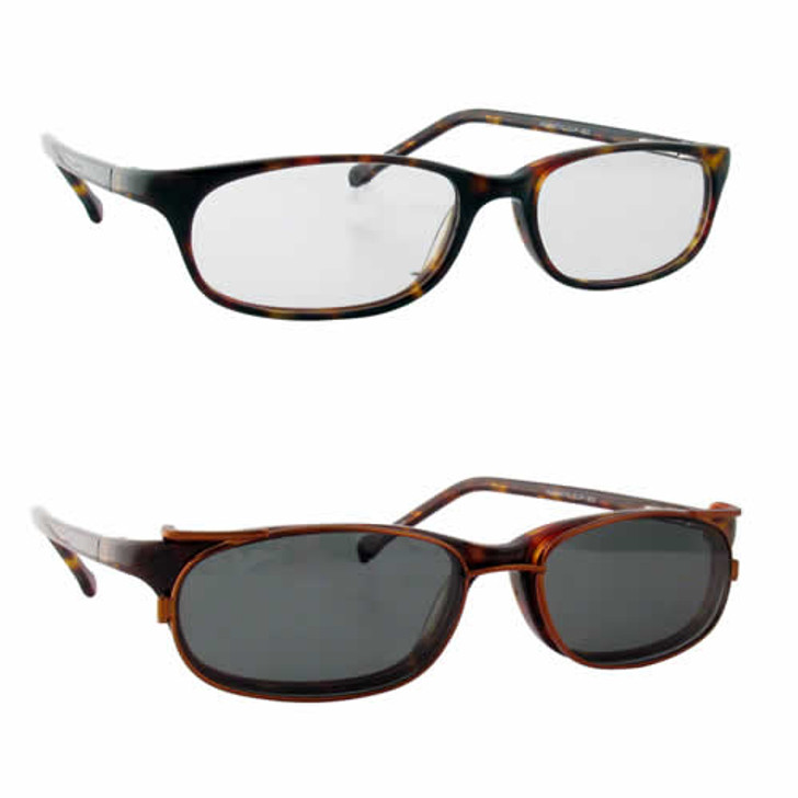 Magnetic Clip-On 902 Polarized Reading Sunglasses :: Custom Left & Right Lens