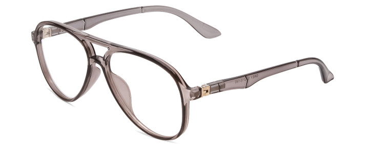 Profile View of Gotham Style Flex Collection 67 Designer Single Vision Prescription Rx Eyeglasses in Grey Mens Aviator Full Rim Acetate 65 mm