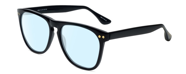 Profile View of Isaac Mizrahi IM88-10 Designer Blue Light Blocking Eyeglasses in Midnight Black Unisex Classic Full Rim Acetate 57 mm