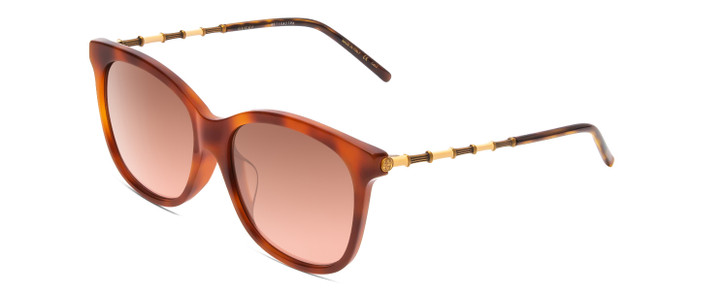 Profile View of GUCCI GG0655SA-003 Women Cateye Sunglasses Havana Tortoise Brown Gold/Brown 56mm