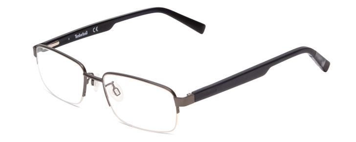 Profile View of Timberland TB1548 Mens Rectangle Designer Reading Glasses in Grey Gun Metal 53mm