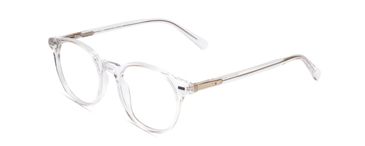 Profile View of Ernest Hemingway H4908 Designer Bi-Focal Prescription Rx Eyeglasses in Clear Crystal Unisex Round Full Rim Acetate 49 mm